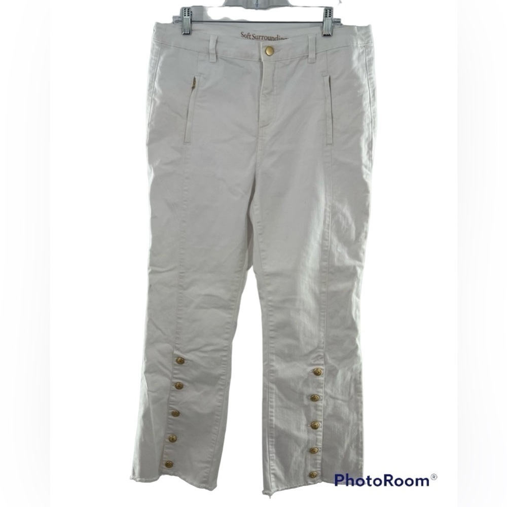 SOFT SURROUNDINGS BOOTCUT 4 WAY STRETCH JEANS WHITE SIZE 16